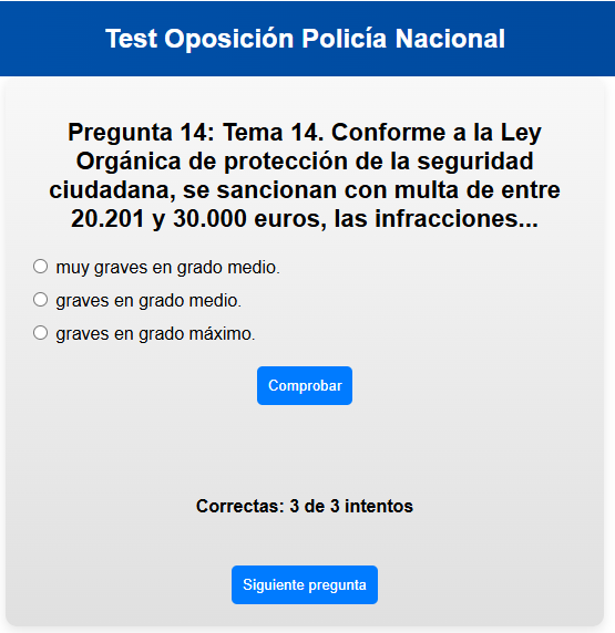 Test Policía Nacional