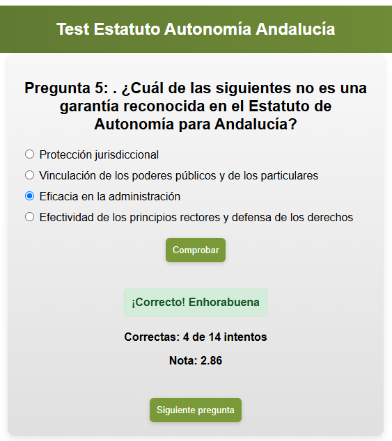 Test Estatuto de Autonomía de Andalucía